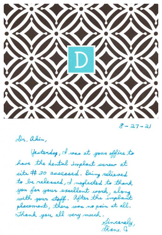 Thank You Card from Diane