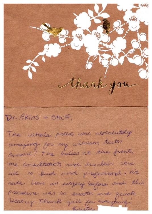 Thank You Card from Kristin