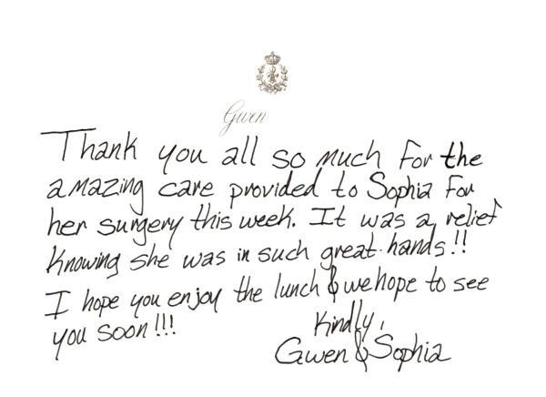 Thank You Card from Gwen