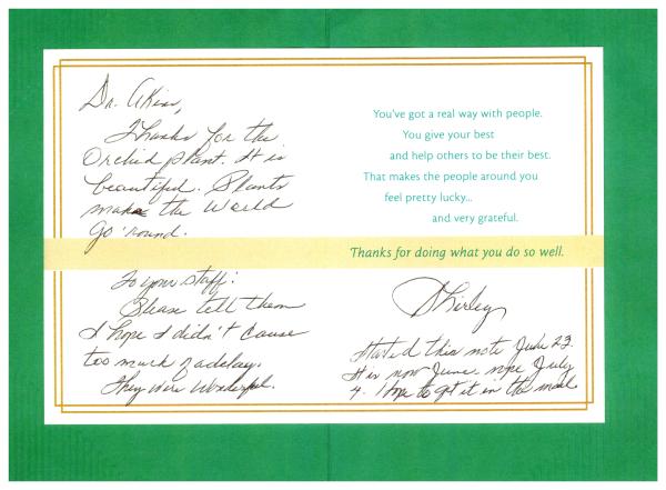 Card from Shirley